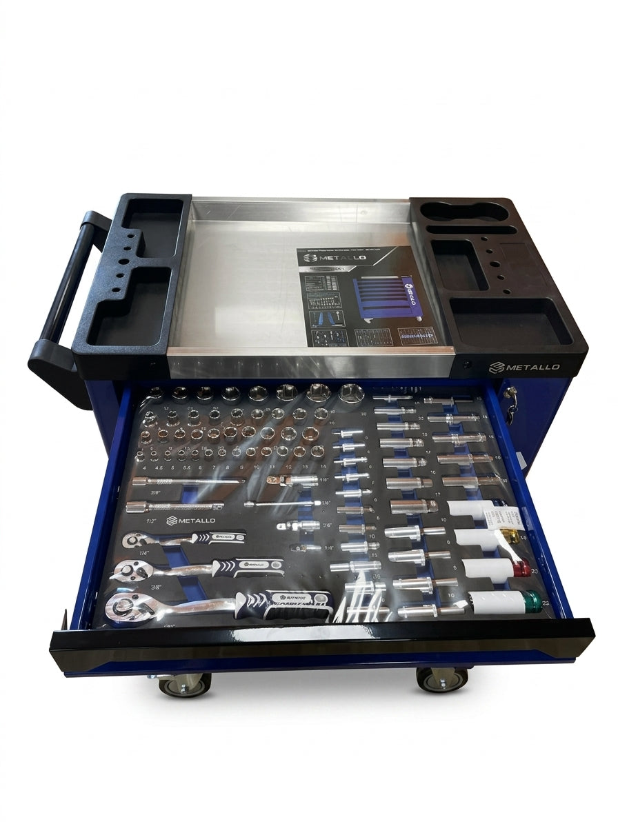 METALLO Professional 7-Drawer Mobile Tool Cart with Tool Set