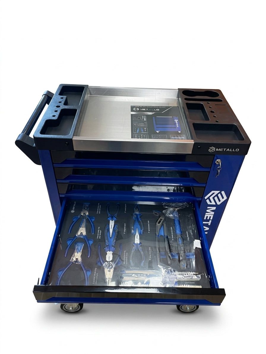 METALLO Professional 7-Drawer Mobile Tool Cart with Tool Set