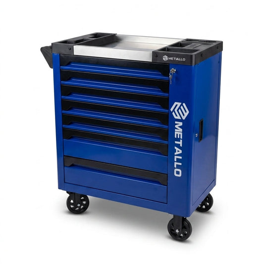 METALLO Professional mobilie rīku rati ar 7 atvilktnēm un instrumentu komplektu