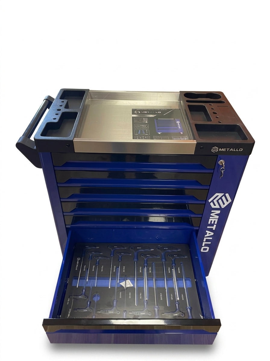 METALLO Professional 7-Drawer Mobile Tool Cart with Tool Set
