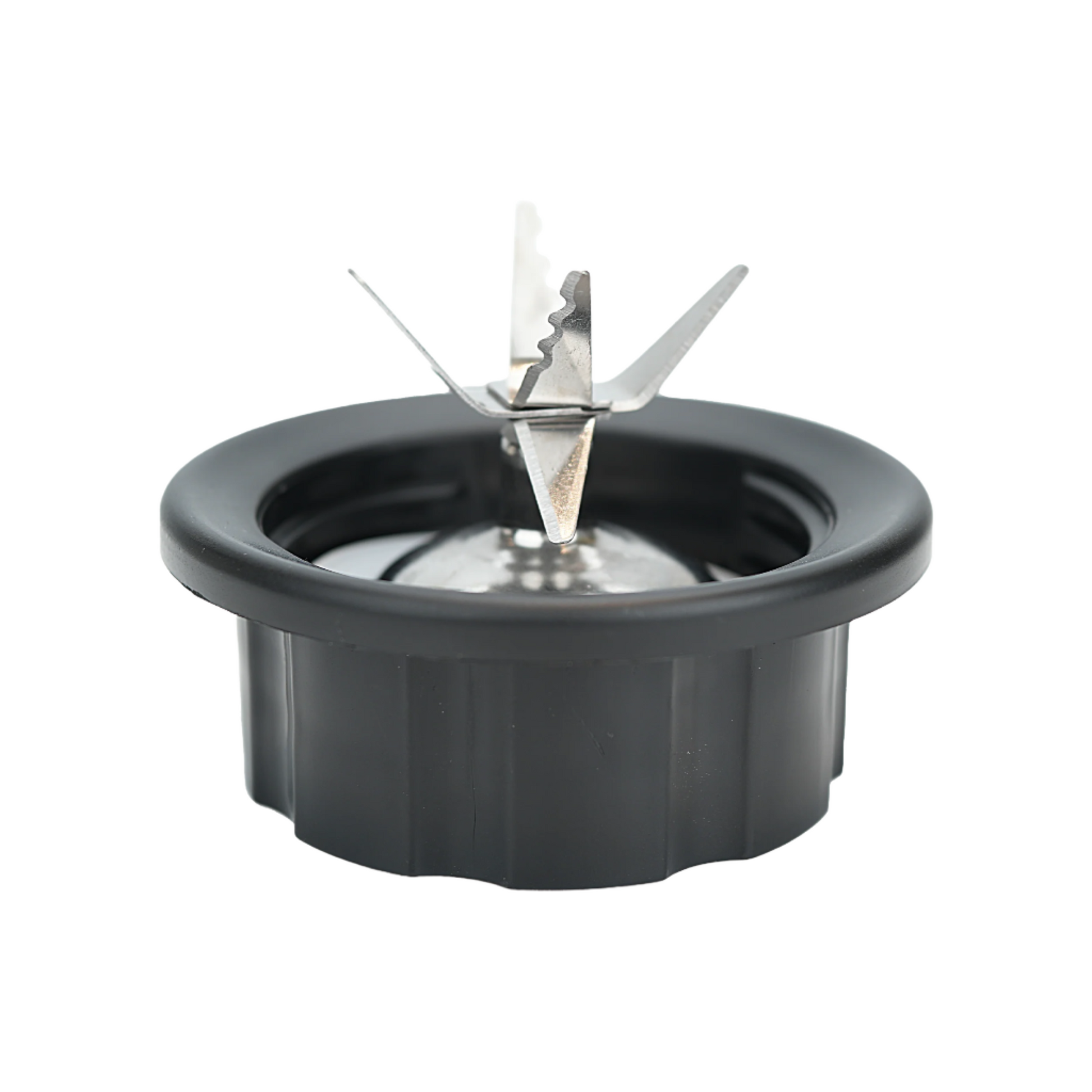 Blender blade assembly with black base on a white background