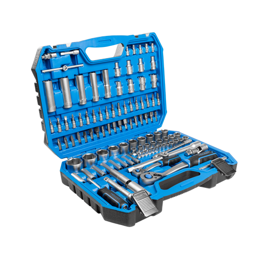 Socket and Bit Tool Set, 112 Pieces, 1/4" and 1/2" Drive