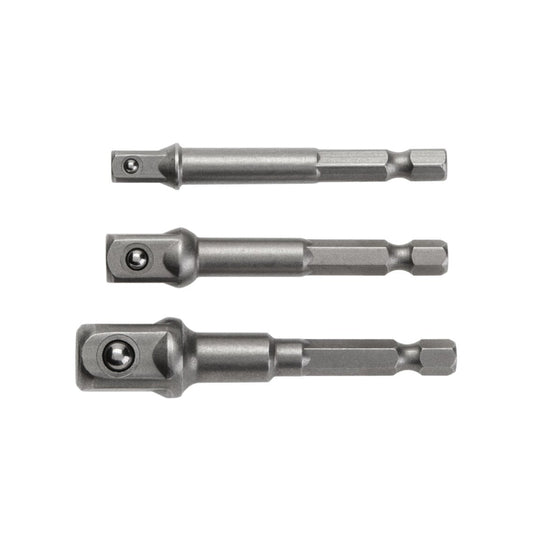 Socket bit adapters, 1/4", 3/8", 1/2"