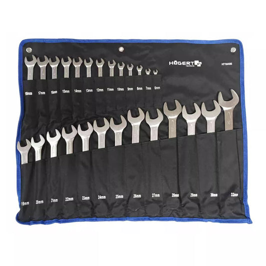 Combination spanner set, 26 pcs, 6-32 mm, CrV, DIN 3113