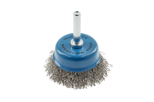 End brush with shank 75 mm, stainless steel wire 0.3 mm