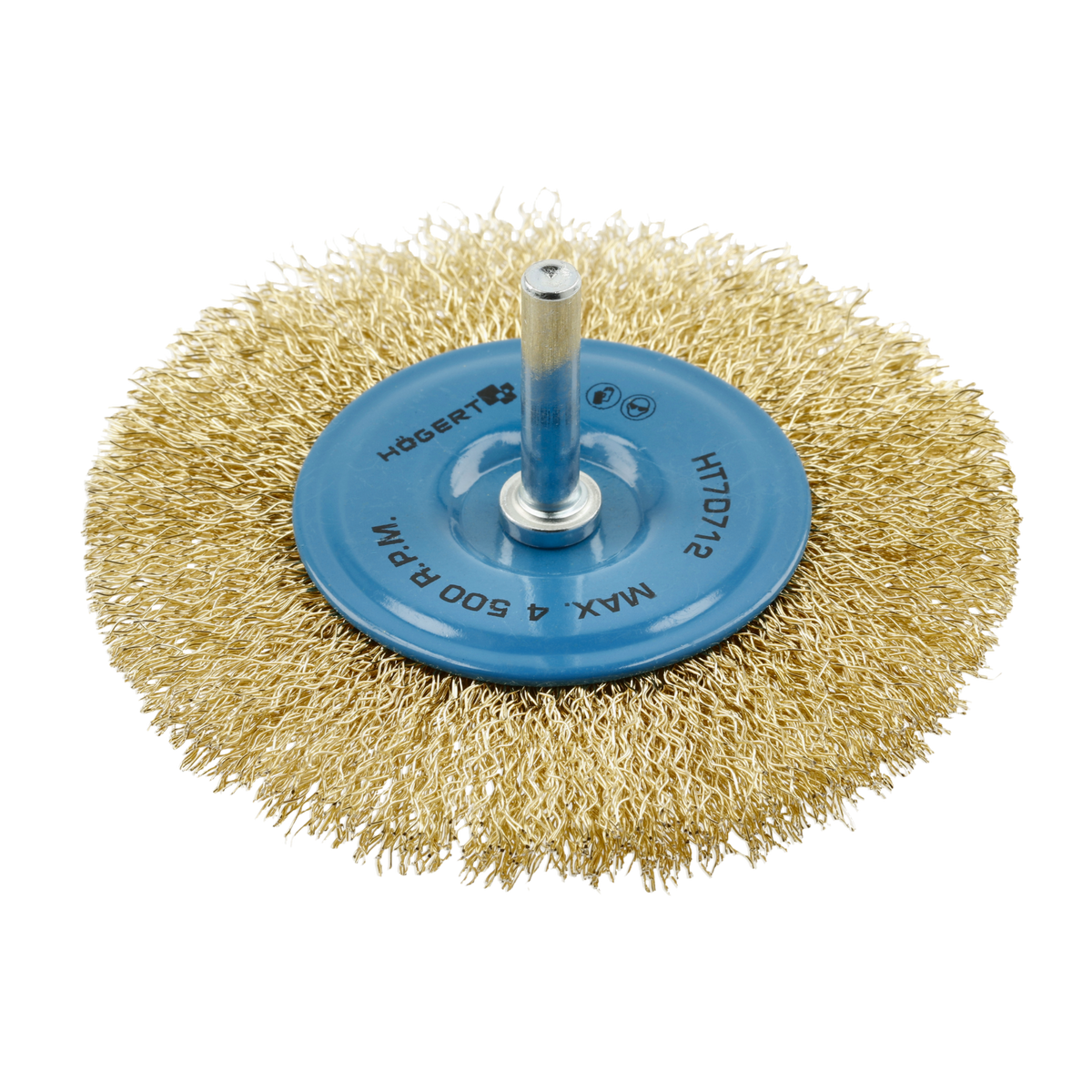 Shank-Mounted Brass Wire Wheel Brush, 100 mm