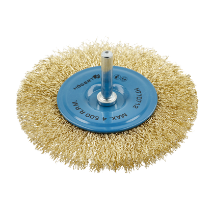Shank-Mounted Brass Wire Wheel Brush, 100 mm
