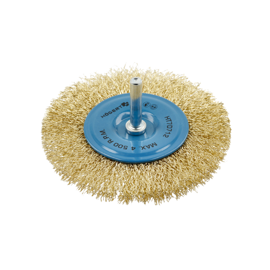 Shank-Mounted Brass Wire Wheel Brush, 100 mm