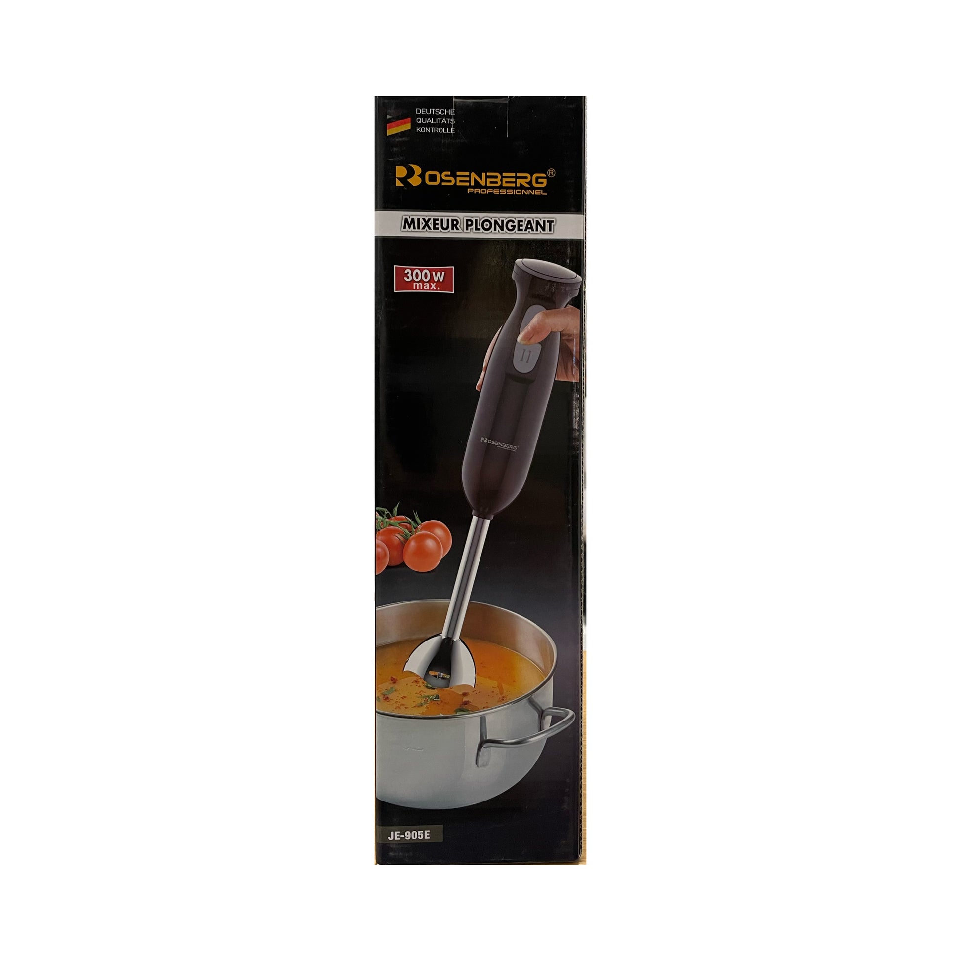 Hand blender packaging on white background
