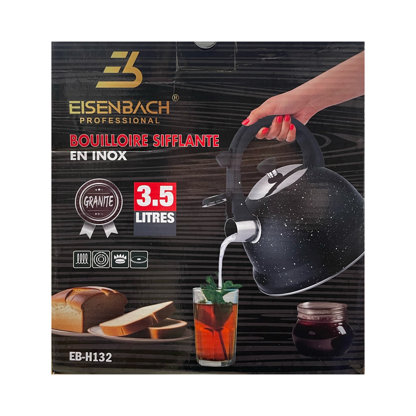 Eisenbach professional kettle packaging with product image and branding
