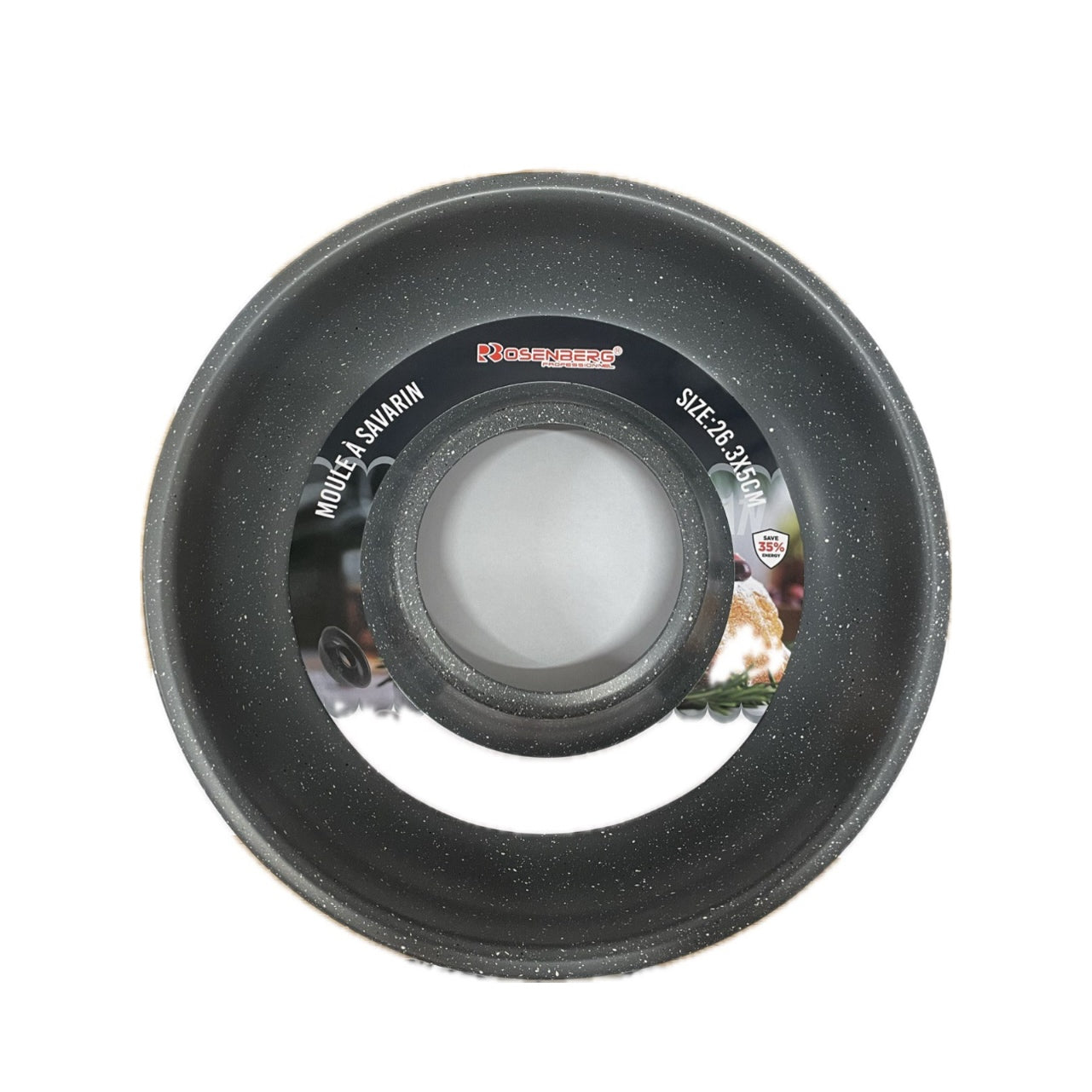 Savarin baking dish on white background