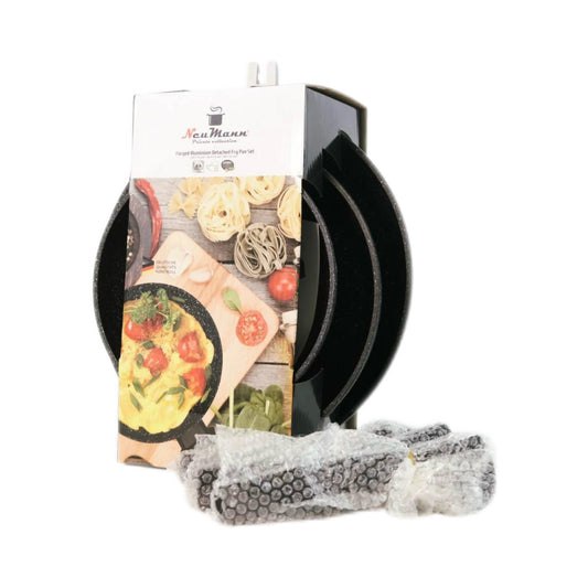 Set of silicone baking mats with packaging featuring food images on a white background