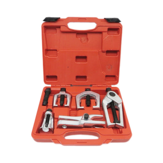 Set of mechanical tools in an orange case on a white background
