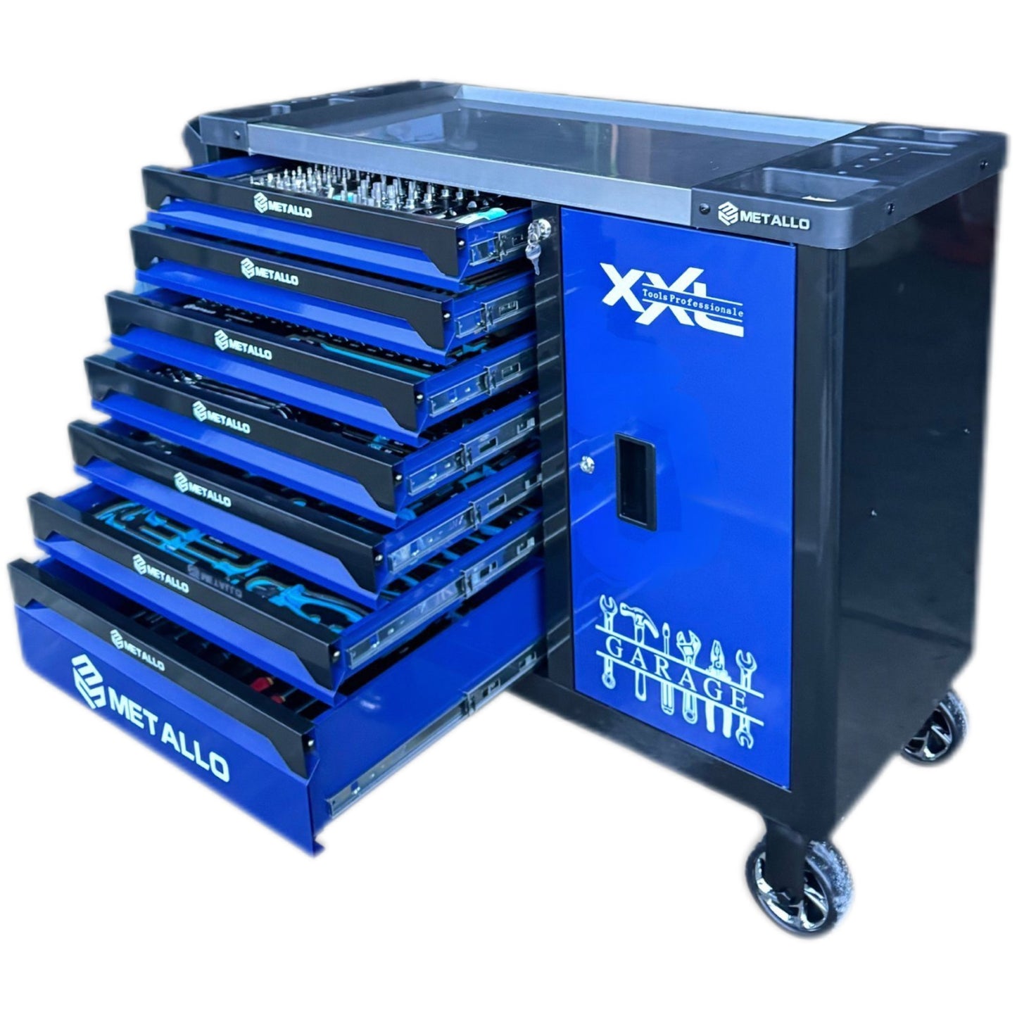 METALLO XXL Tool Set in Trolley with Mini-Fridge