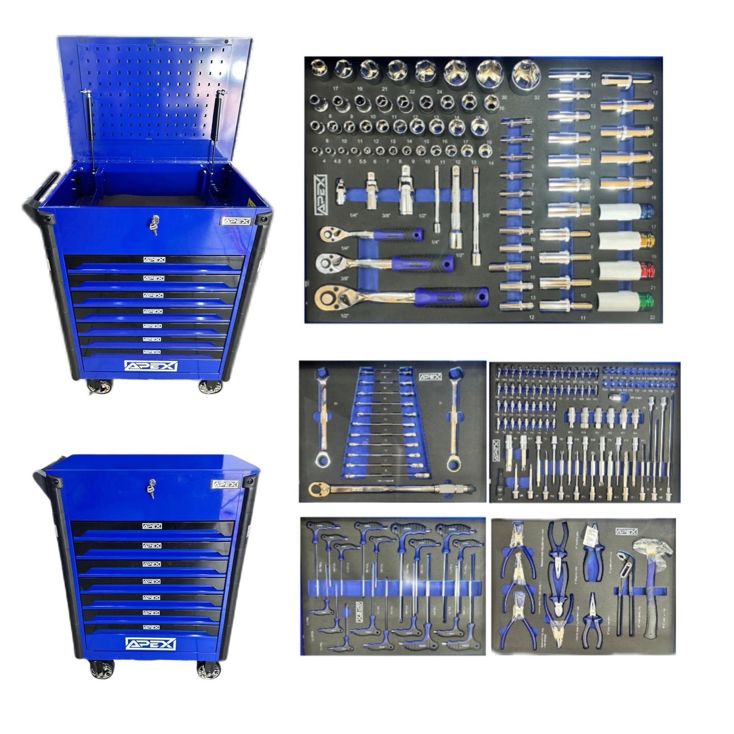 APEX Tool Trolley Set (6 Drawers, 270 Pieces)