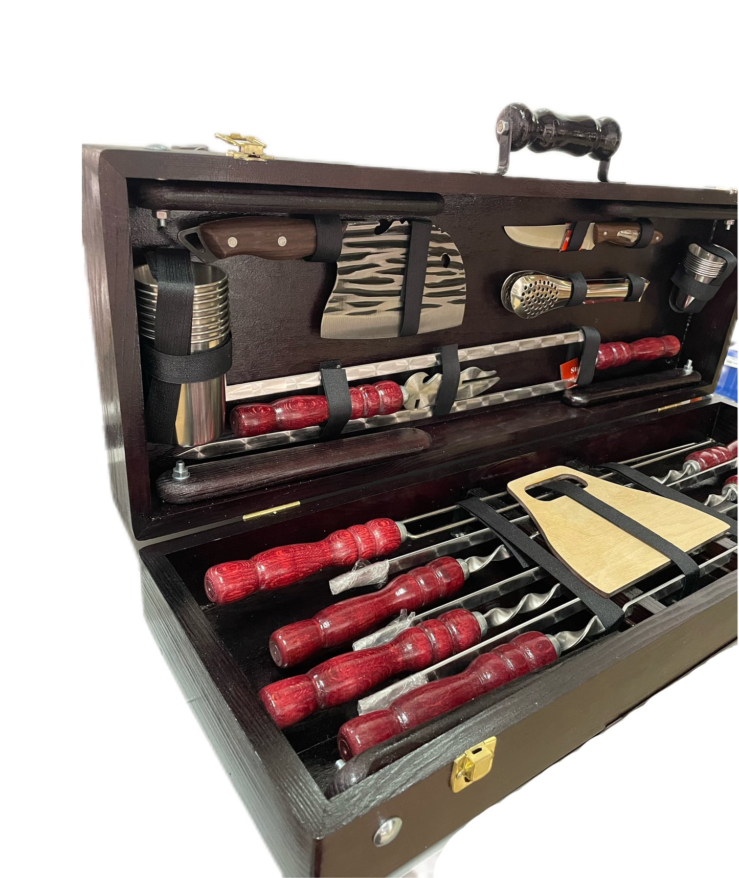 BBQ Set in a Wooden Transforming Case