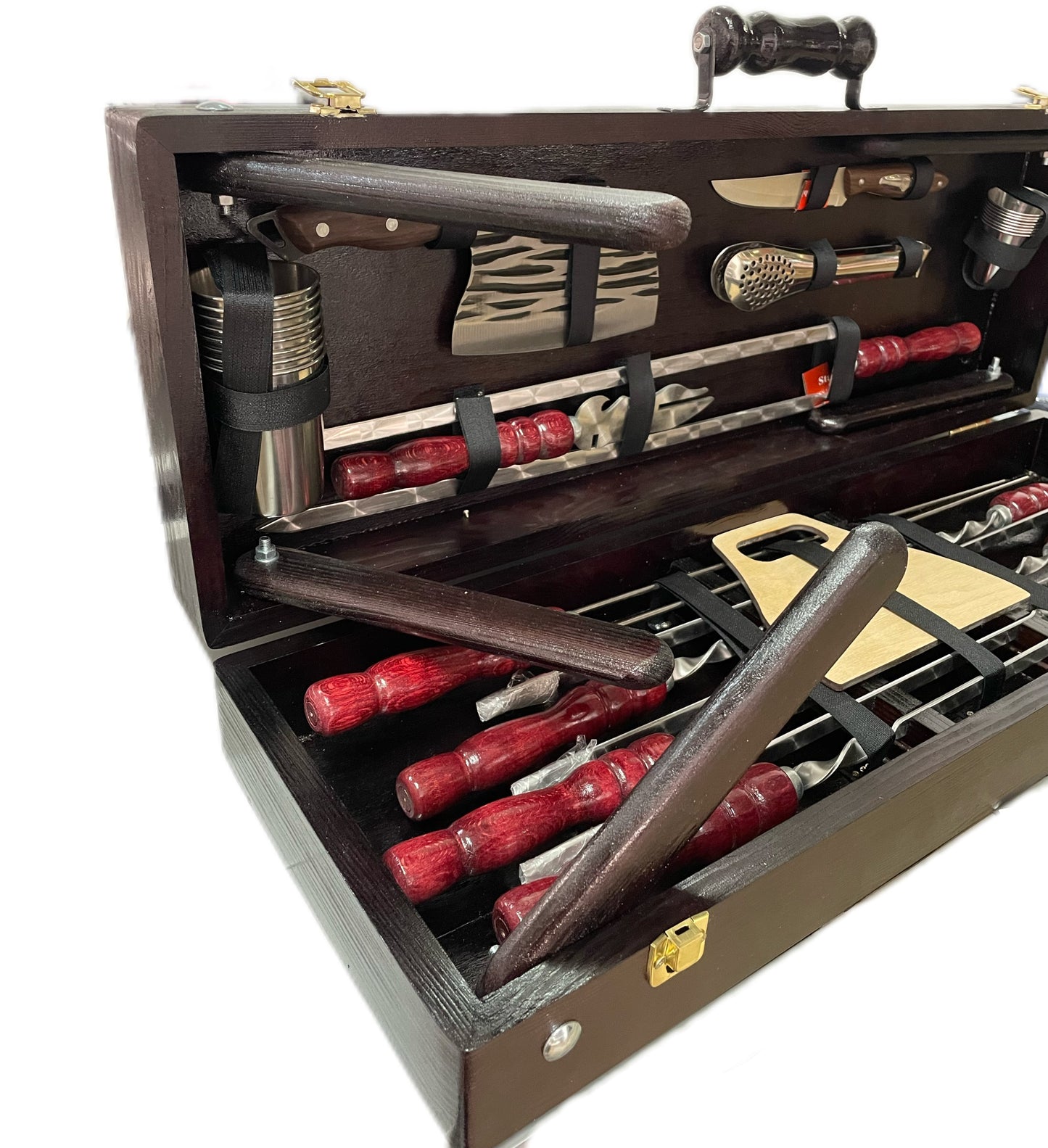 BBQ Set in a Wooden Transforming Case