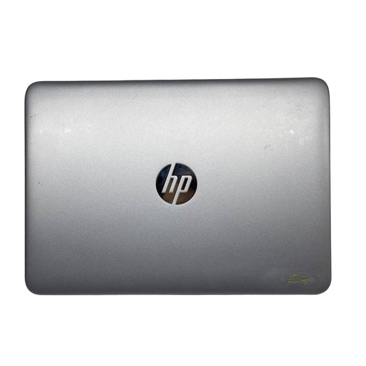 HP laptop on a gray background