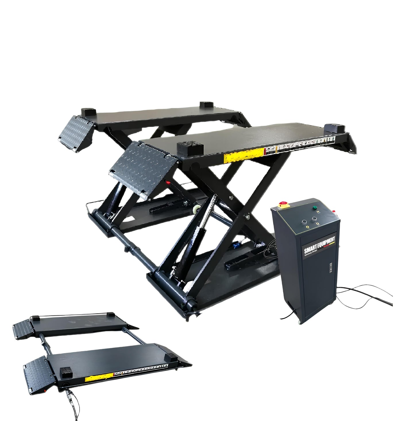 Мобильный ножничный подъемник JH-3500SE с автоматическими фиксаторами.