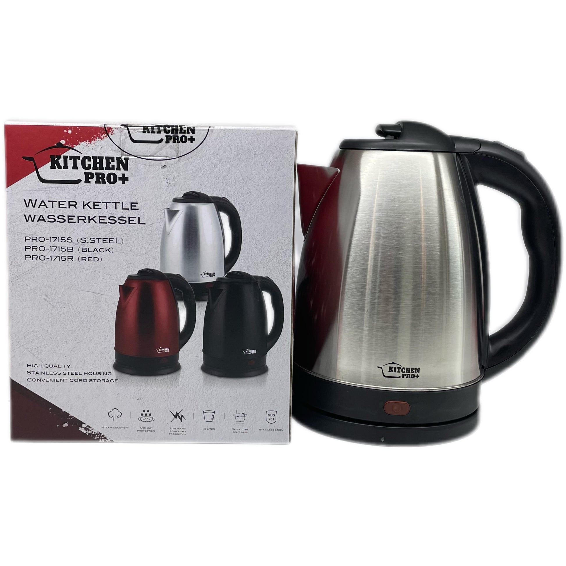 KITCHEN PRO+ Stainless Steel Kettle – 1.8 Liters