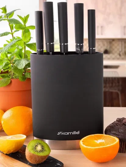 Kamille KM-7620 6-piece kitchen knife set with stand