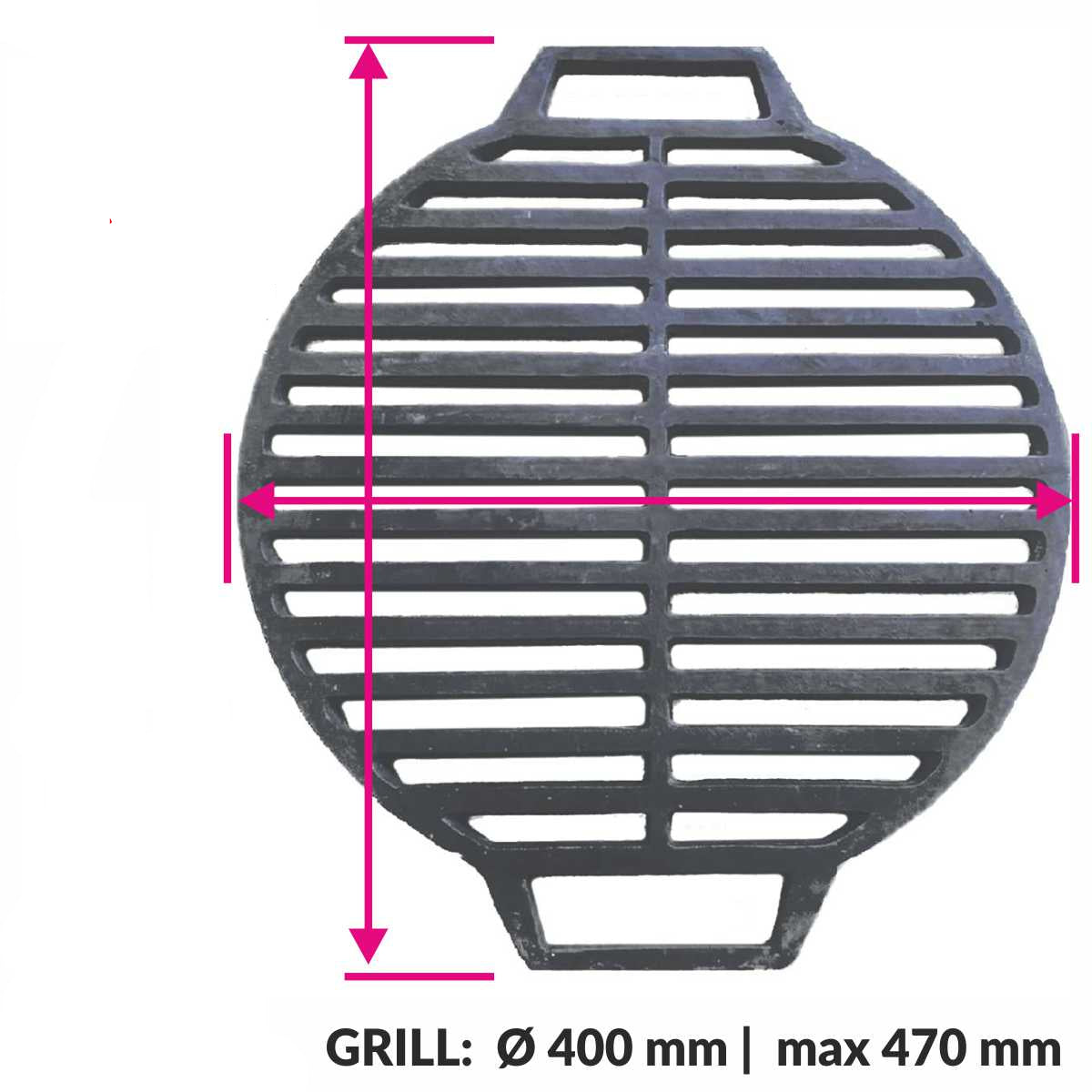 Čuguna režģis cepeškrāsnij, grilam, bārbekjū un bārbekjū, 400x400 mm