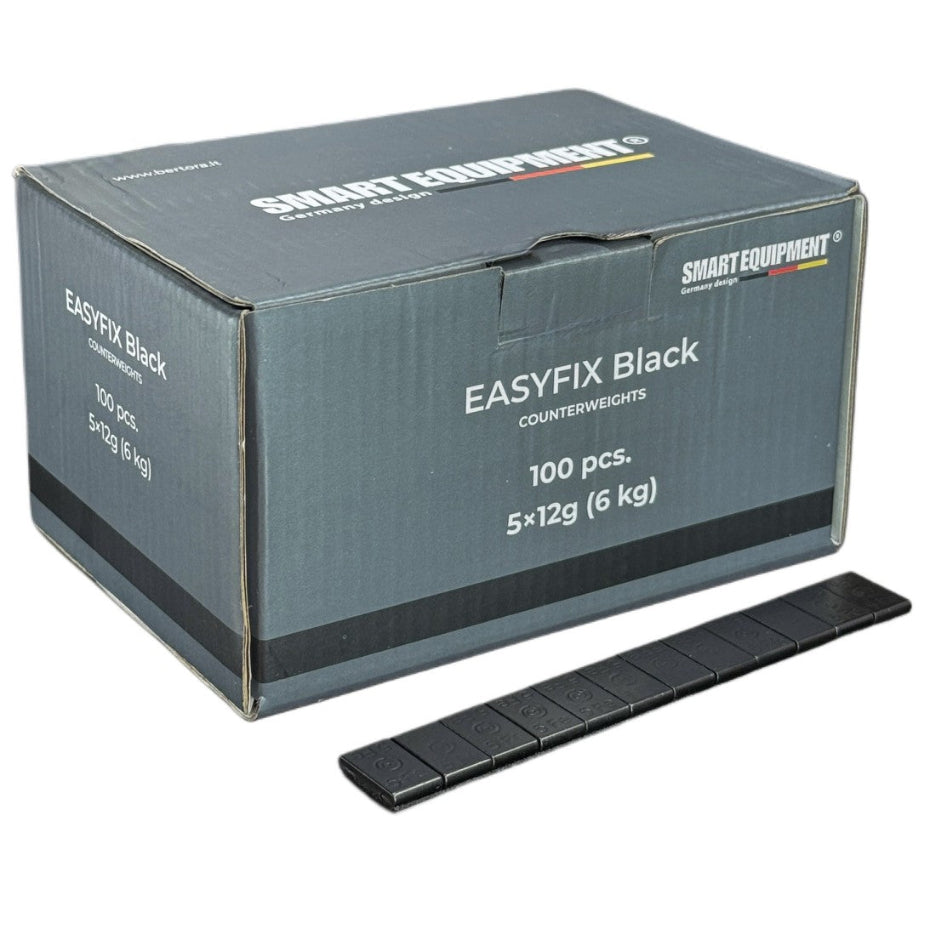 Krāsoti (MELNI) pašlīmējošie atsvari 100 gab. 12/5g EASY FIX BLACK
