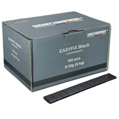 Krāsoti (MELNI) pašlīmējošie atsvari 100 gab. 12/5g EASY FIX BLACK
