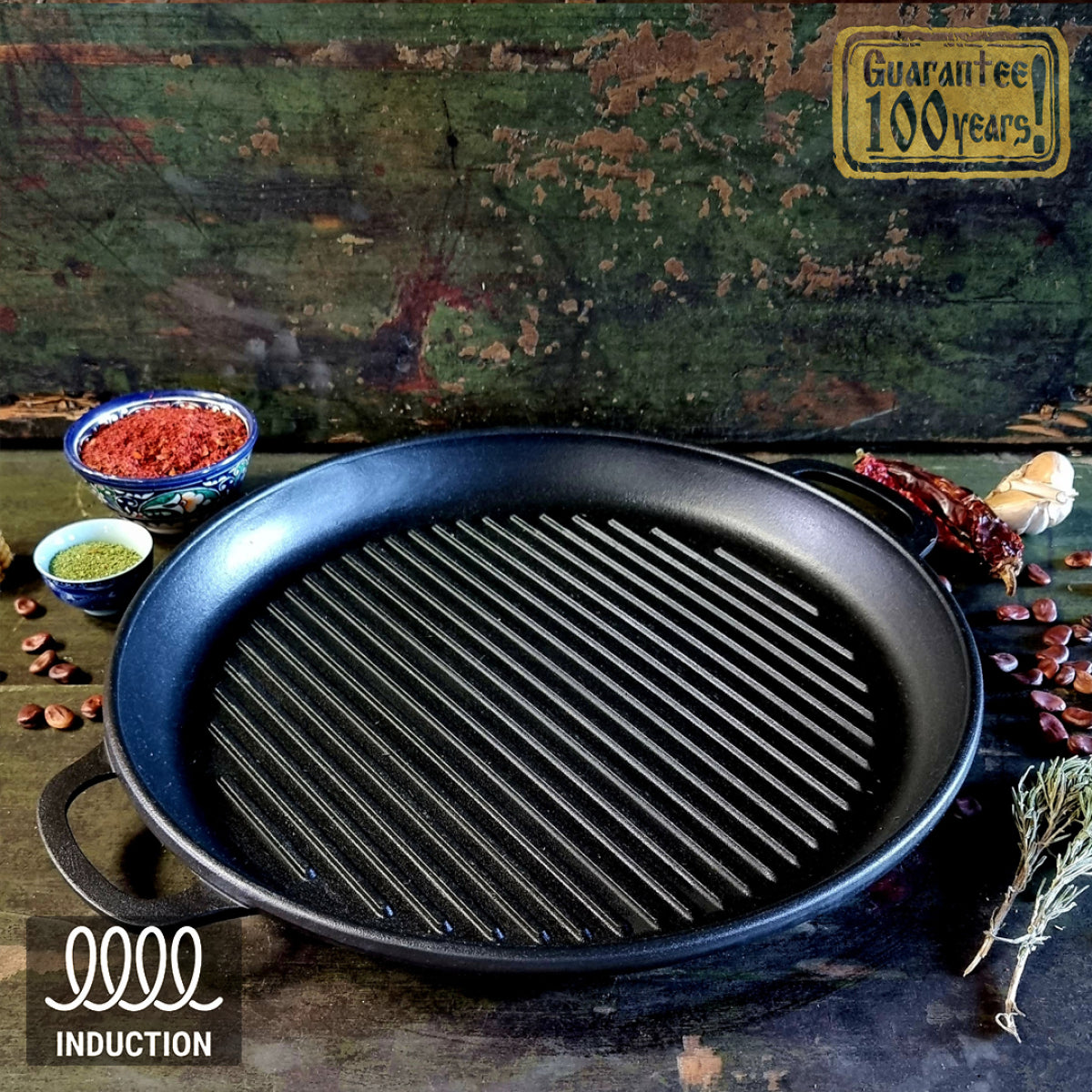 Сковорода-гриль чугунная "Майстерня" 40х4 см (Т400-40ГР)