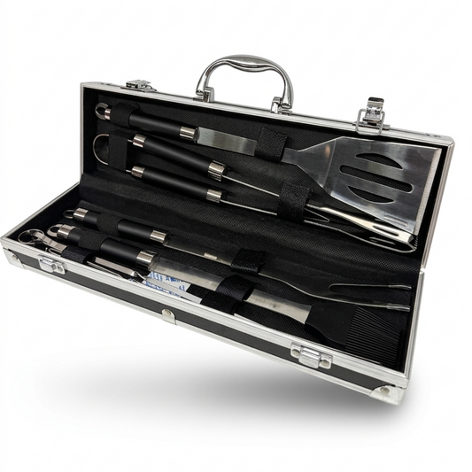 Orion nerūsējošā tērauda grila komplekts 8 gab. + koferis 141831