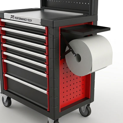 PAPER ROLL HOLDER WITH TROLLEY SHELF
