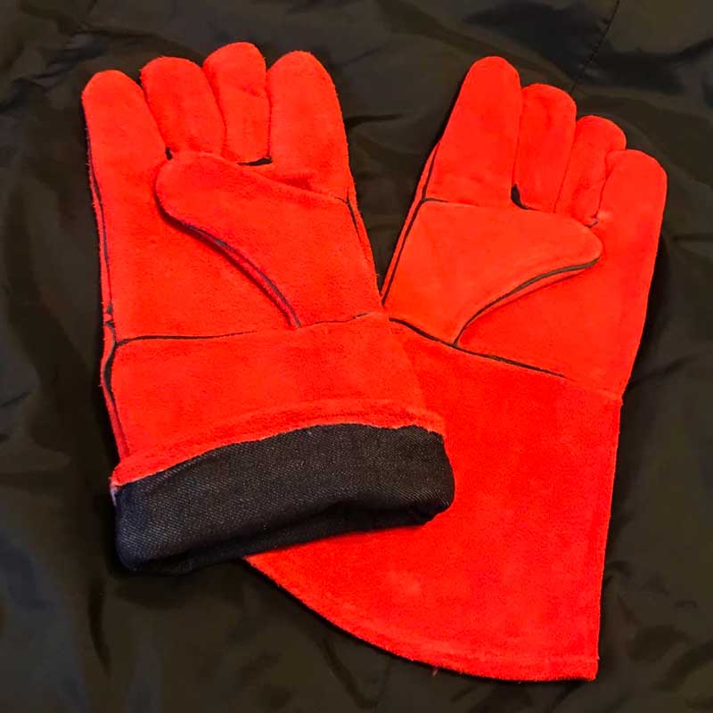 Heat-resistant gloves for grilling and barbecue (genuine leather) 2 pcs.