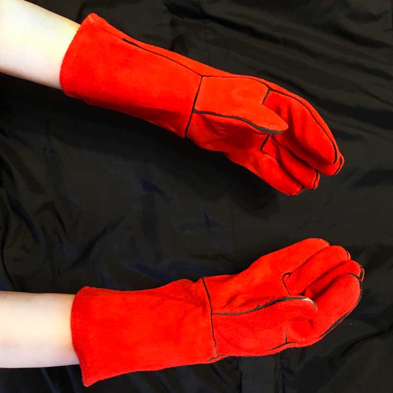 Heat-resistant gloves for grilling and barbecue (genuine leather) 2 pcs.