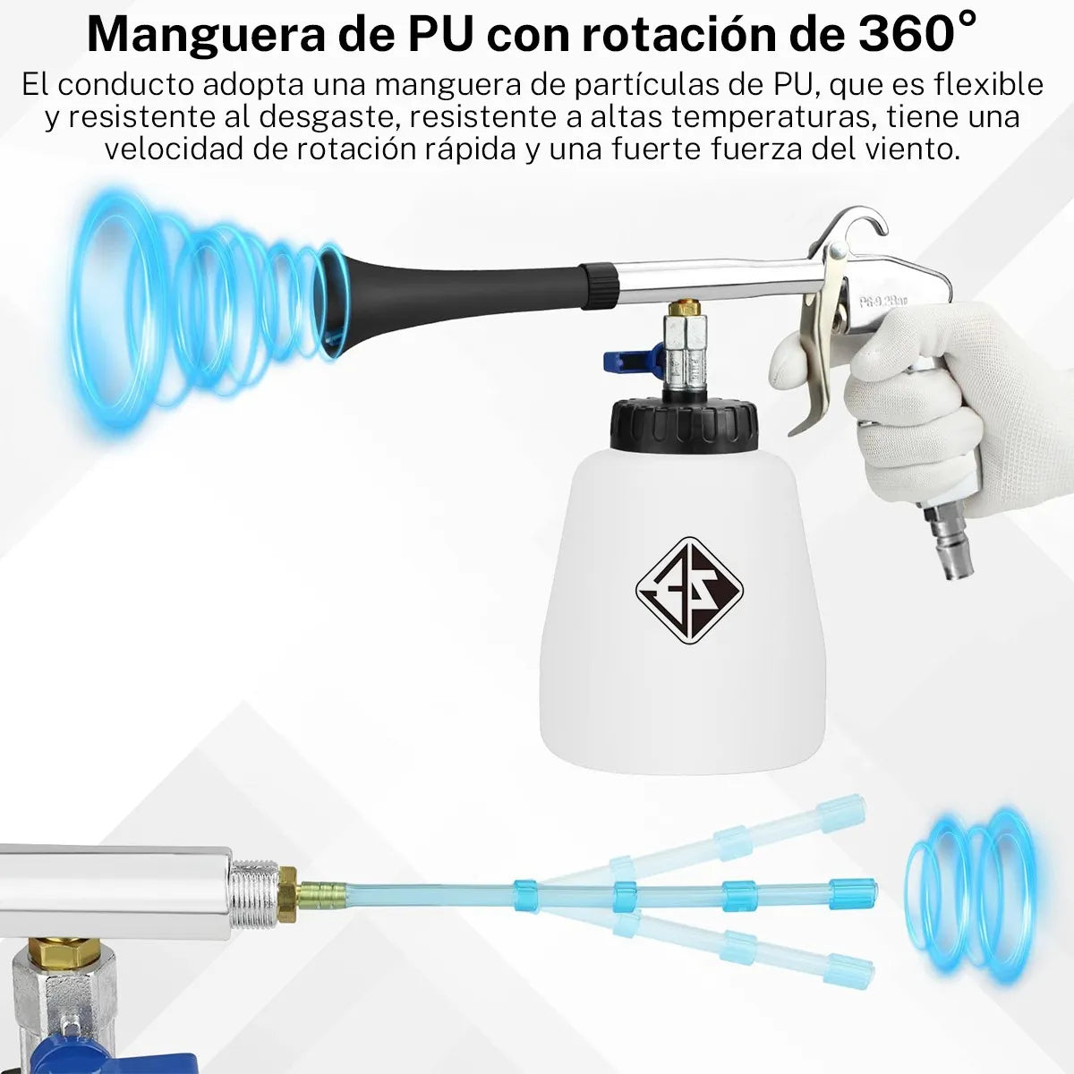 пневматический пистолет для химчистки салона автомобиля, известный как «Торнадор» (Tornador). 