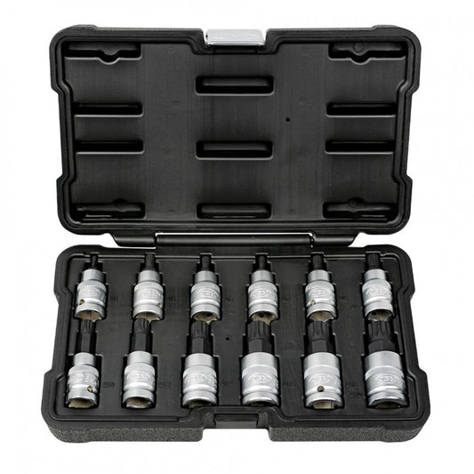 Press-in bit set 12 pcs 1/2" 12-point