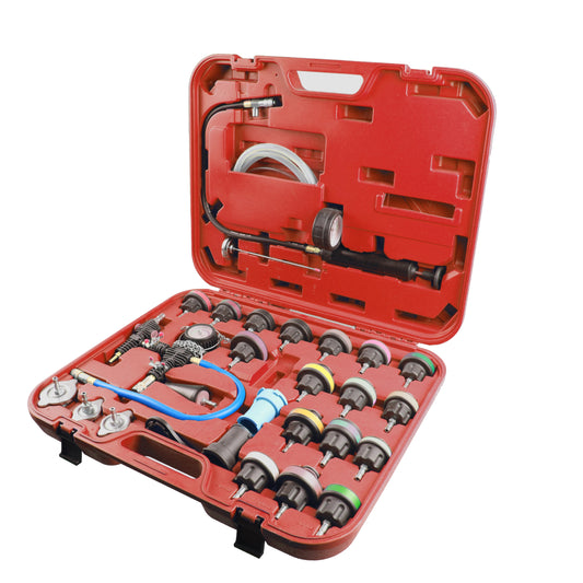 Radiatora spiediena pārbaudes komplekts, 28 gab.