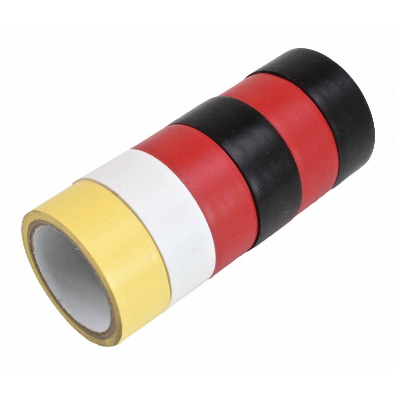 Набор цветной ПВХ-изоляционной ленты SATRA S-PVC5 (19 мм x 5 м, 6 шт.)