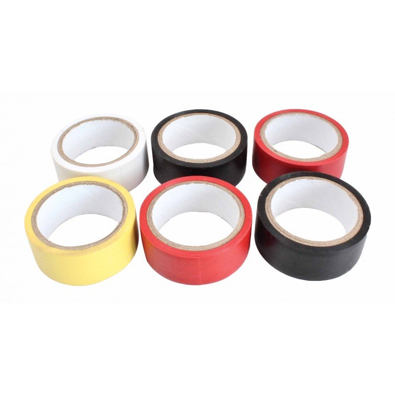SATRA S-PVC5 krāsaino PVC izolācijas lentu komplekts (19 mm x 5 m, 6 gab.)