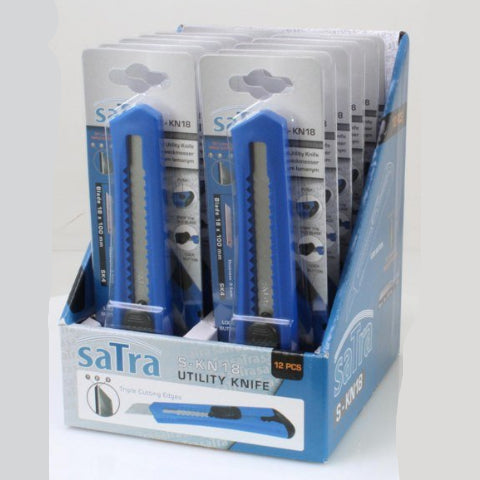Satra S-KN18 Utility Knife (18 mm) — Heavy-Duty Tool for Precision Cutting