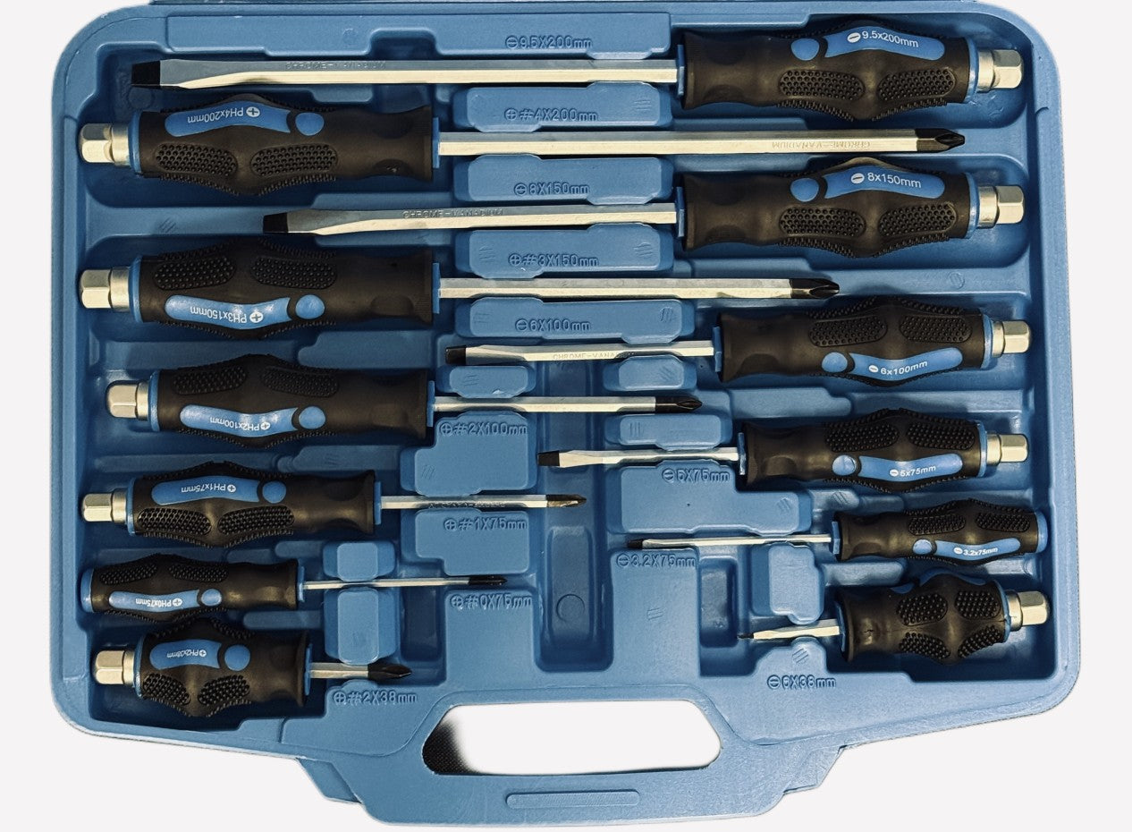 Set of 13 chisel screwdrivers in case 03-1355