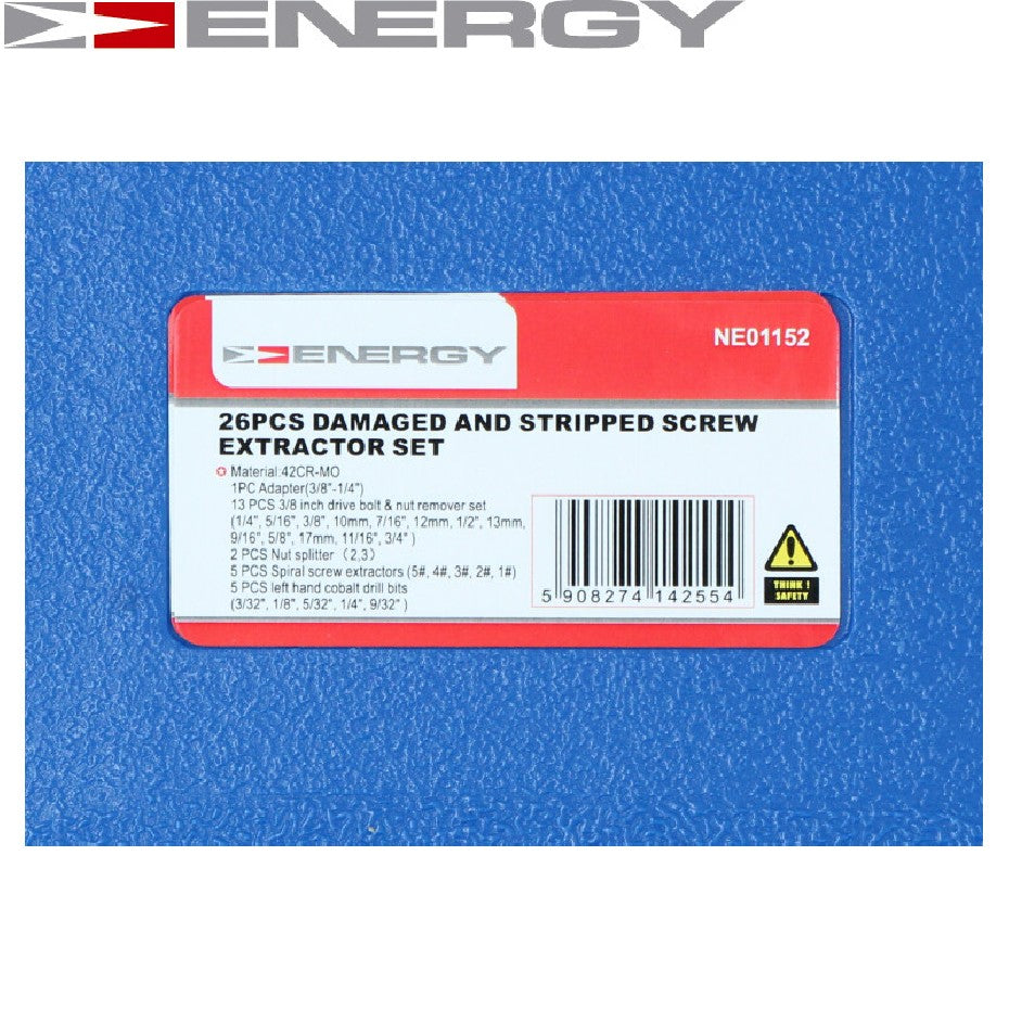 Набор из 26 экстракторов и отверток для поврежденных винтов и гаек NE01152