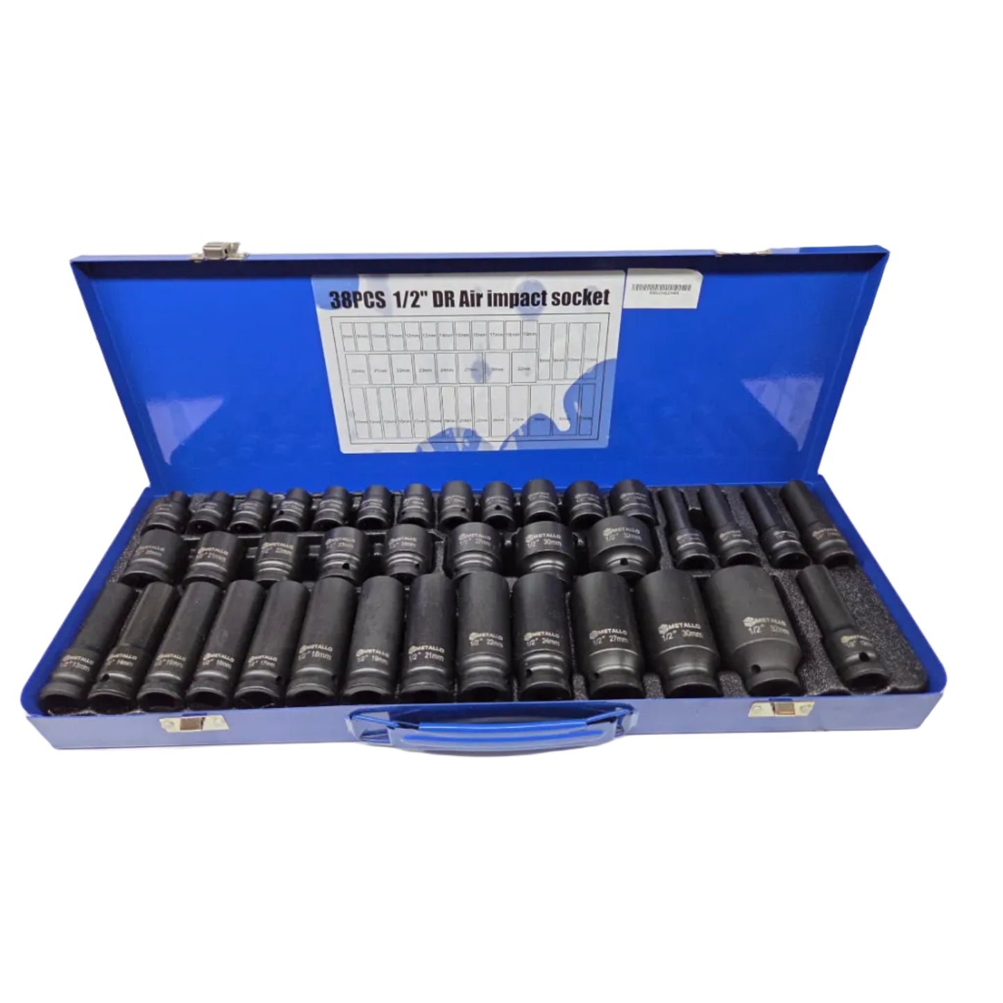 Set of socket heads in a metal case METALLO 38PCS