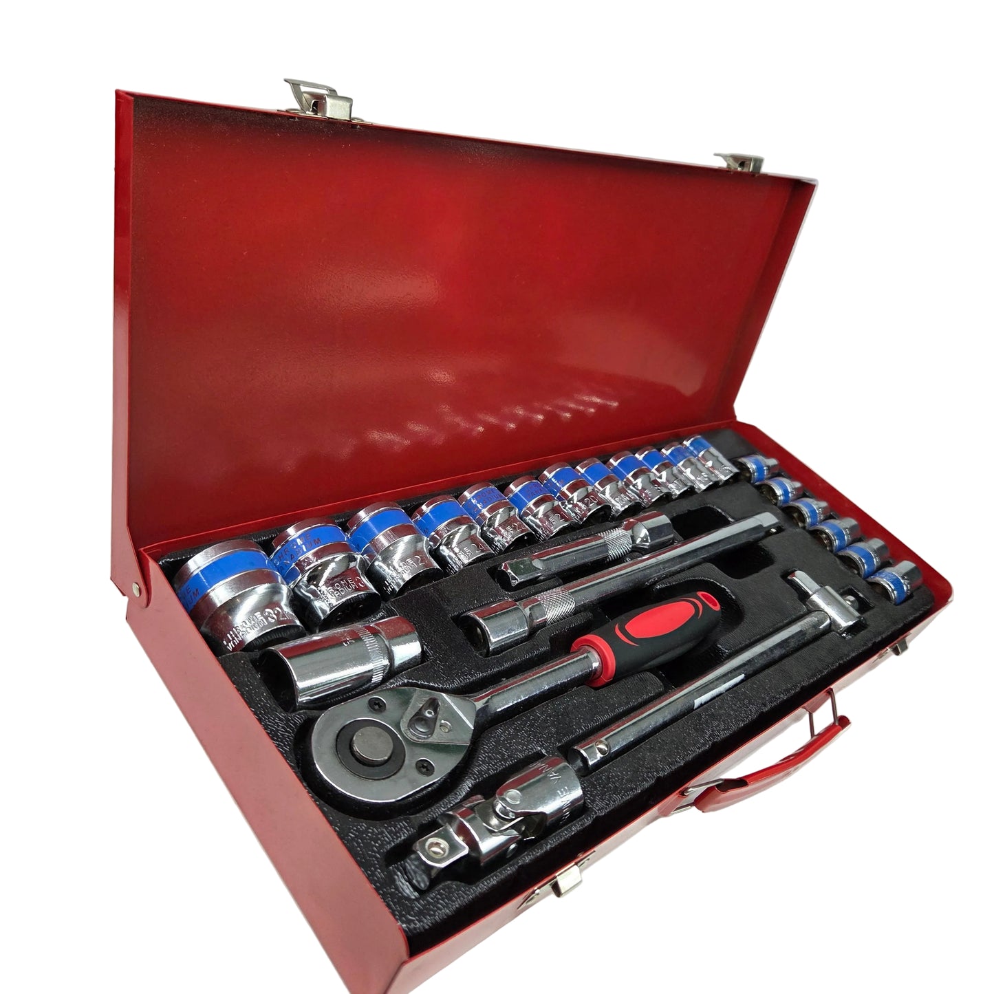 Набор инструментов торцевые головки с воротками (24 предмета) в кейсе
