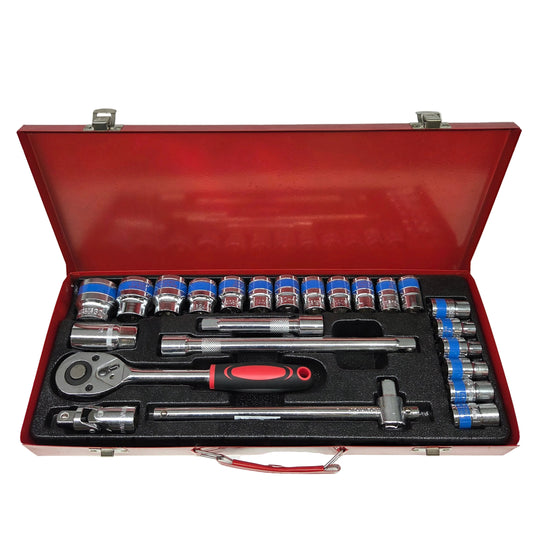 Set of ratchet socket heads (24 pcs.) in a case