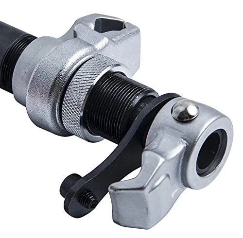 A professional-grade kit designed for the safe and efficient maintenance of suspension systems on passenger cars and light trucks. This tool is essential for replacing shock absorbers, springs, or repairing MacPherson struts.