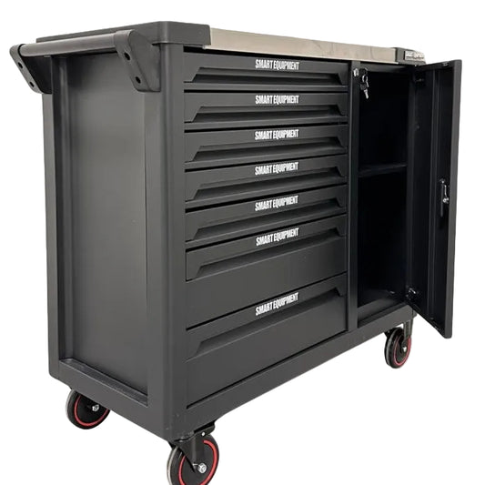 Инструментальная тележка с шкафом – с 7 выдвижными ящиками, 363 предмета.