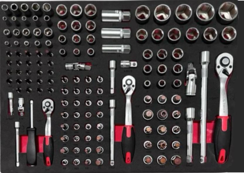 TOOL TROLLEY WITH CABINET – WITH 7 FULL DRAWERS 363PCS 06-1055