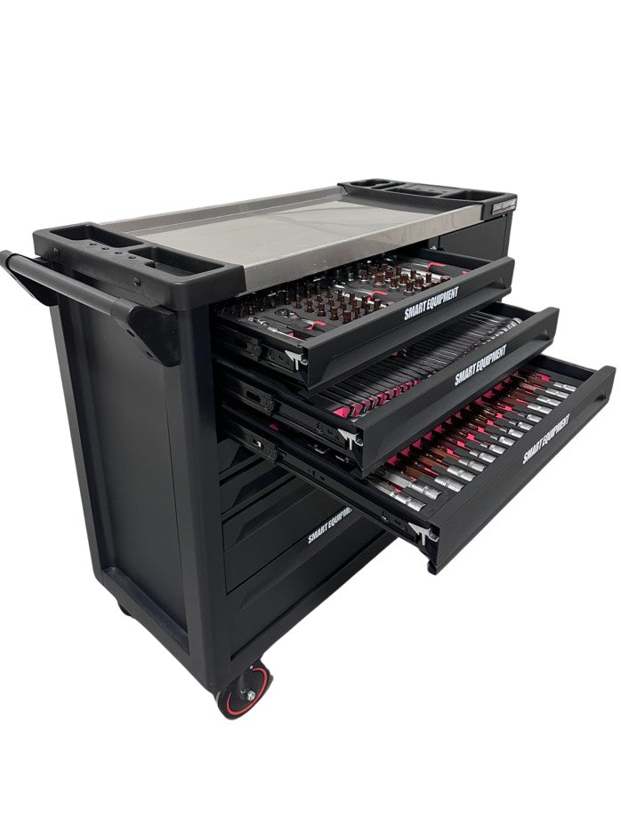 TOOL TROLLEY WITH CABINET – WITH 7 FULL DRAWERS 363PCS
