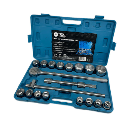 Uzmavu komplekts ar instrumentiem zilā apvalkā uz balta fona