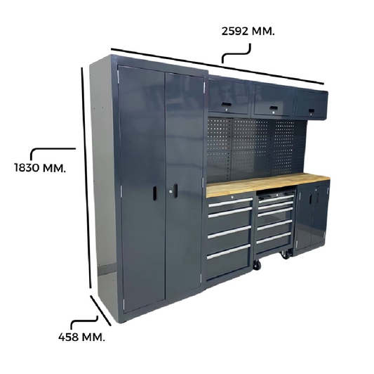 Верстак с тумбой и ящиками 17-0001
